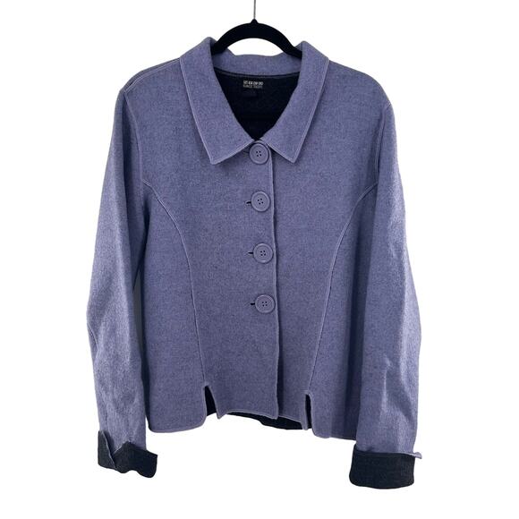 Nomadic Traders NTCO‎ Purple Jacket Wool Large Buttons Small Flaw Size Medium - Picture 1 of 11